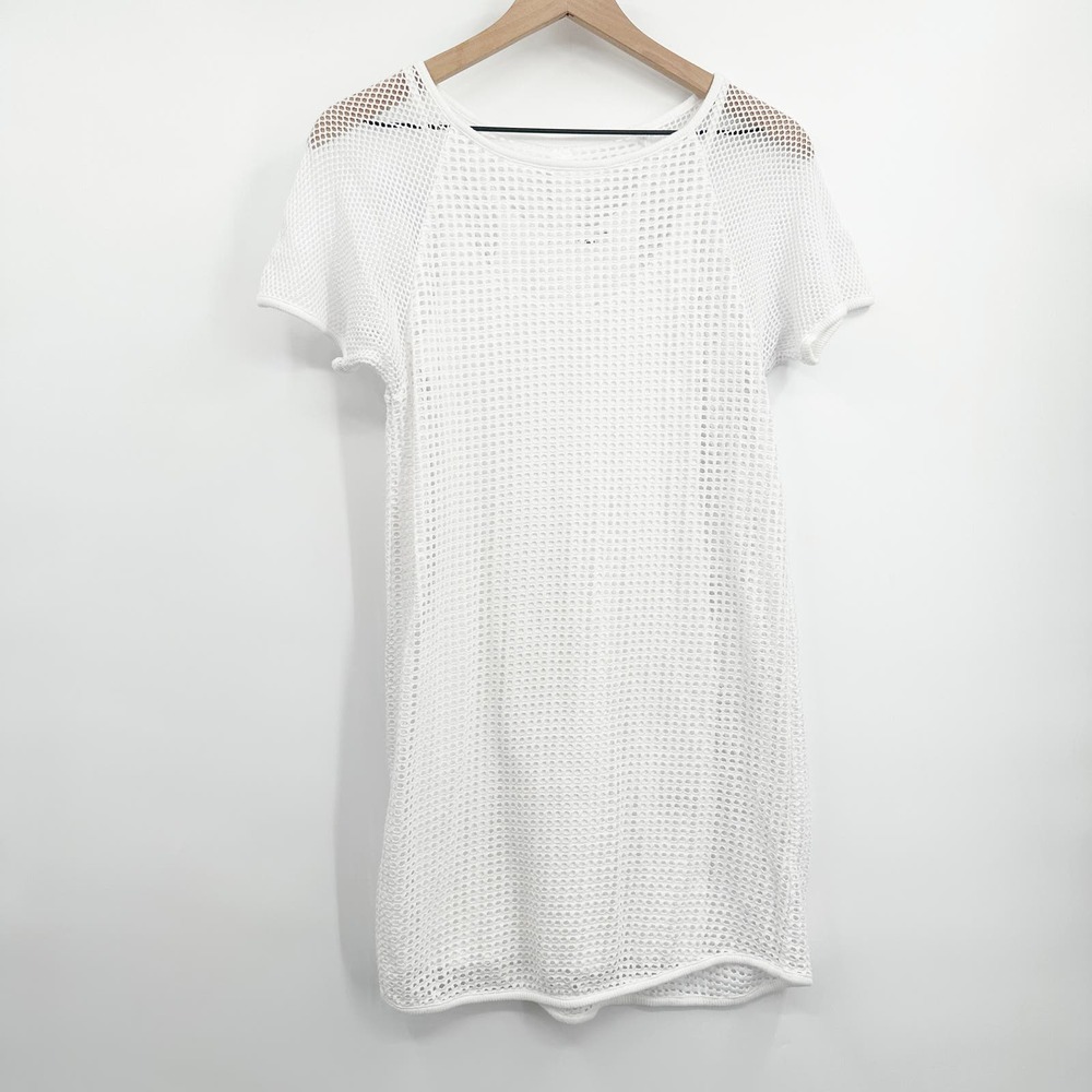 Rag & Bone Mesh Short Sleeve Summer Dress in White Size‎ XS